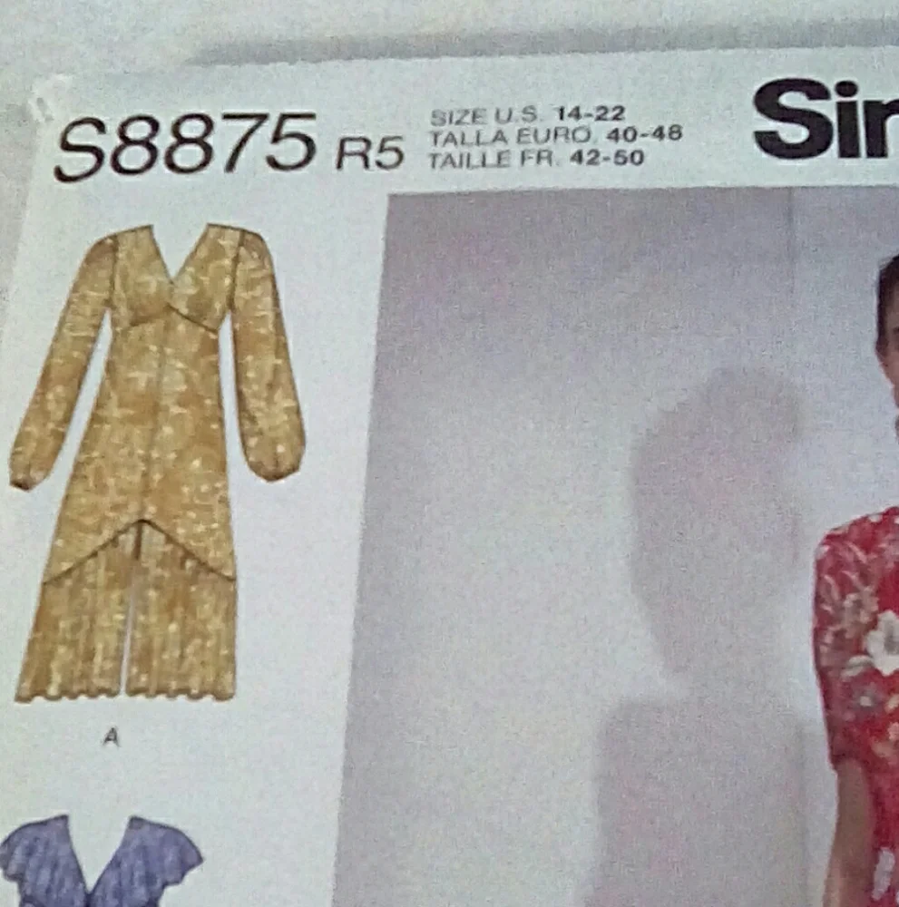 Simplicity 8875 Misses' dresses 4 styles sz 14-22